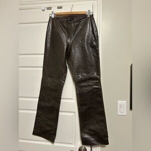 Club Monaco Rich Brown Leather Pants